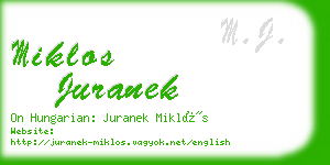 miklos juranek business card